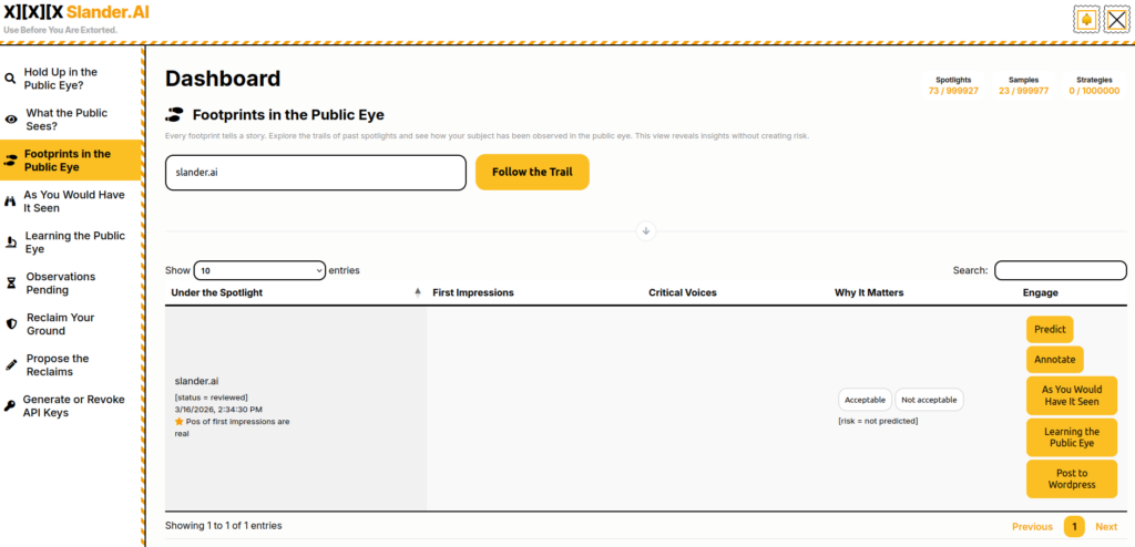 how to measure search reputation over time - slander.ai
