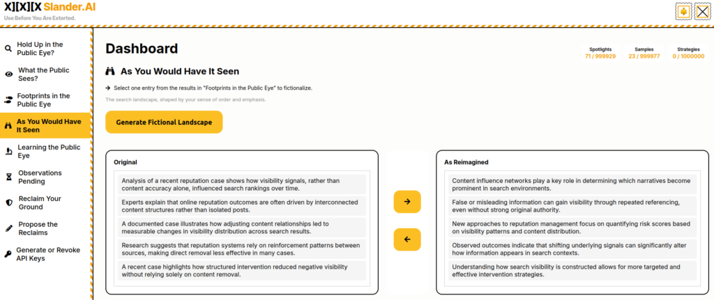 online reputation attack - slander.ai